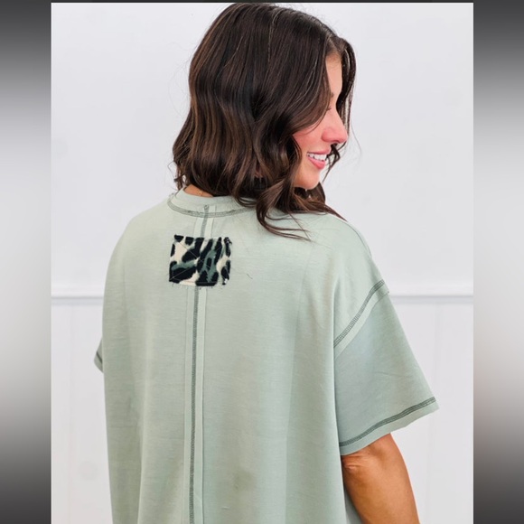 Leopard Peace Sign T-Shirt Dress - Picture 4 of 5